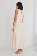 Load image into Gallery viewer, Florentena ecru Shirred Cotton Maxi Dress

