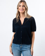 Load image into Gallery viewer, Holey Knit Top Navy
