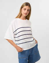 Load image into Gallery viewer, Indy Knit White/Navy Stripe
