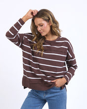 Load image into Gallery viewer, Jayne Stripe Throw On Top Chocolate
