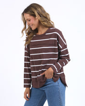 Load image into Gallery viewer, Jayne Stripe Throw On Top Chocolate
