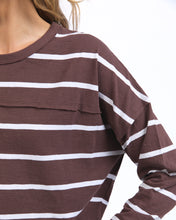 Load image into Gallery viewer, Jayne Stripe Throw On Top Chocolate
