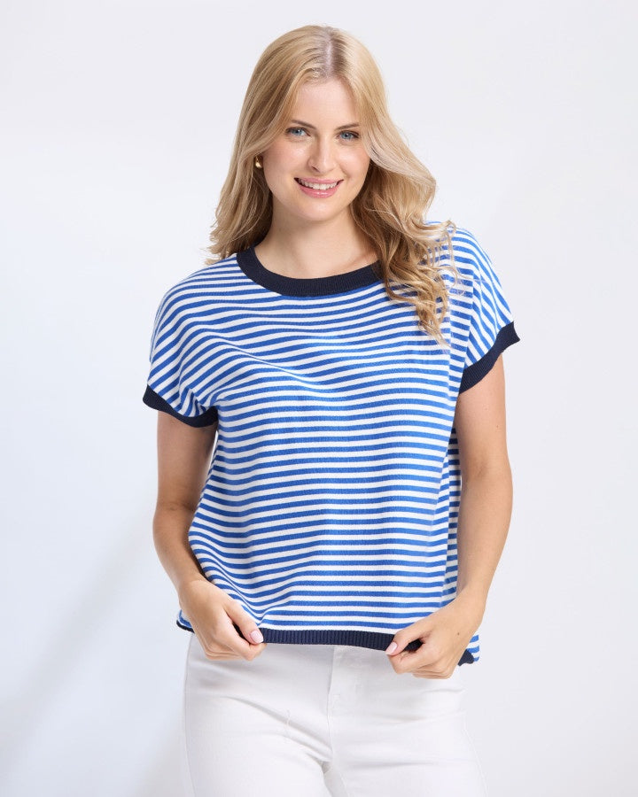 Laneway Top Cobolt Stripe