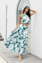 Load image into Gallery viewer, Pisces Ocean Floral Tiered Maxi Skirt
