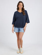 Load image into Gallery viewer, Mazie V Neck Tee Navy
