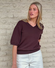 Load and play video in Gallery viewer, Lilia SSLV Knit Chocolate
