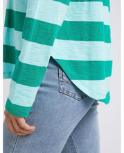 Load image into Gallery viewer, Spritz Stripe L/S Tee Goodness Green
