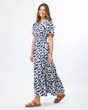 Load image into Gallery viewer, Vittoria Dress Indigo Geo
