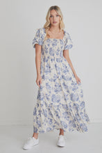 Load image into Gallery viewer, Raven Porcelain Print Tiered Maxi
