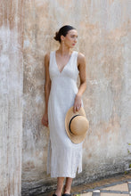 Load image into Gallery viewer, Azalea Natural Linen Empire Midi Dress
