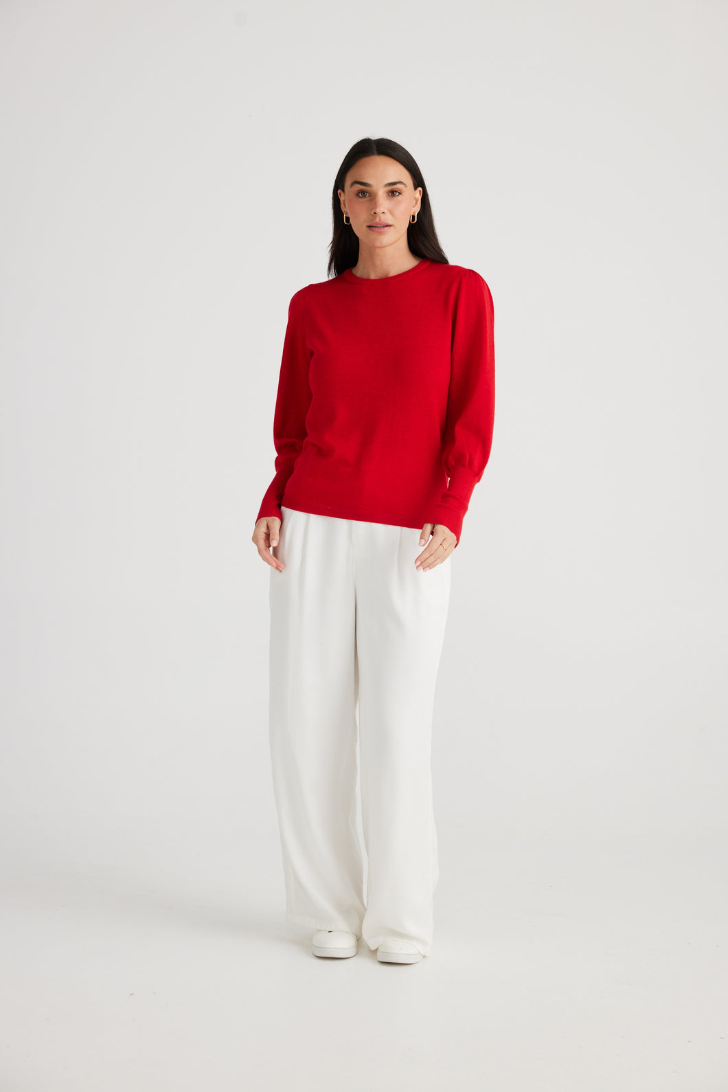 Domenica Knit Top: Red